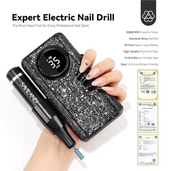 Electric Nail Drill Professional 13 Drill Bits Nail Manicure Pedicure - Picture 2 of 6